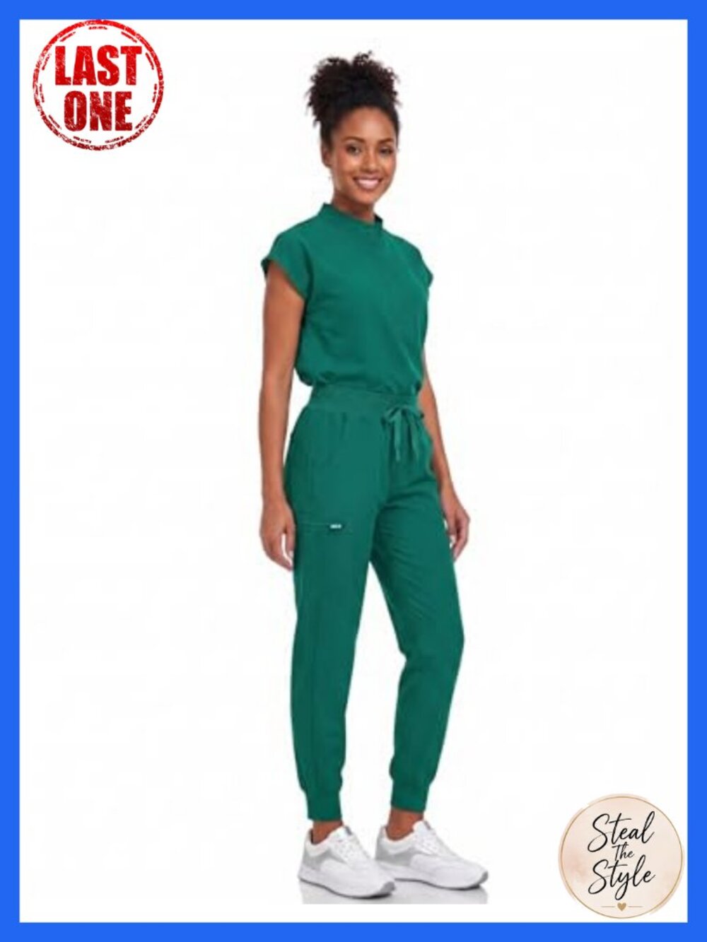 Women's High Waist Stretch Scrub Jogger Pants with 5 Pockets - Picture 5 of 5